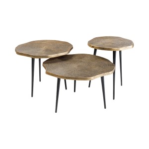 Tables basses gigognes NERA dorées