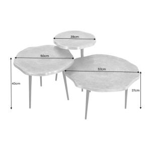 Tables basses gigognes NERA dorées dimensions