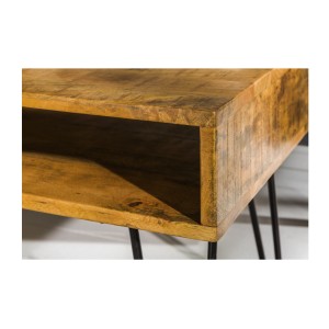 Zoom sur l'un des coins de la table basse SILVA 100cm