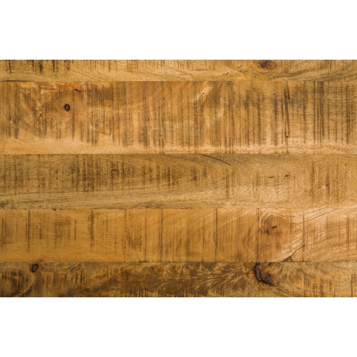 Tavolino SILVA 100 cm in legno di mango massiccio e metallo nero – 2 nicchie