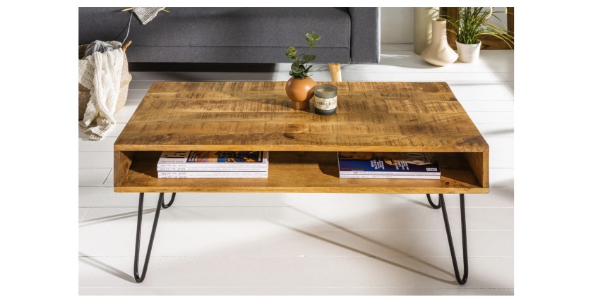 Table basse SILVA 100cm vue de face