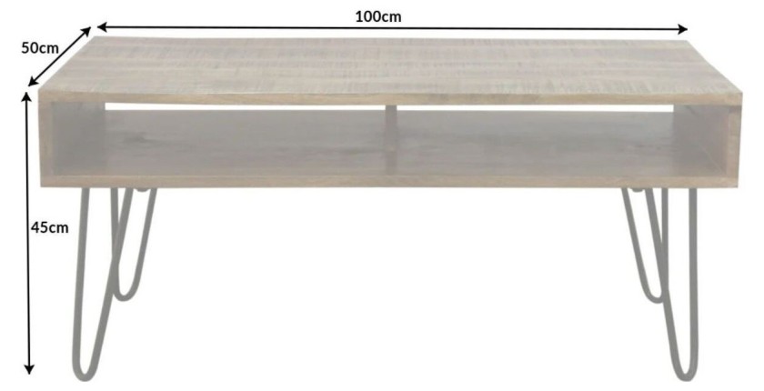 Table basse SILVA 100cm dimensions