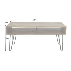 Table basse SILVA 100cm dimensions