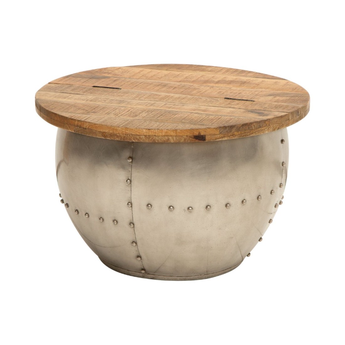 Table basse ORVIK 68cm en bois de manguier et structure clair