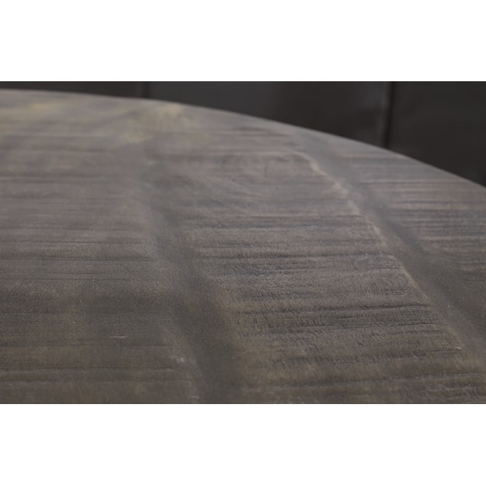 Zoom sur la texture du plateau de la table basse ORVIK 68cm en bois de manguier foncé