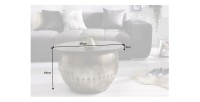 Table basse ORVIK 68cm en bois de manguier foncé dimensions