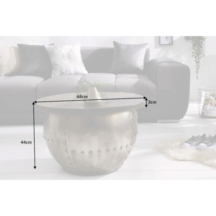 Table basse ORVIK 68cm en bois de manguier foncé dimensions