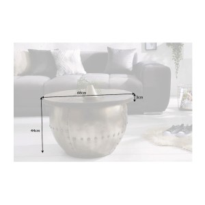 Table basse ORVIK 68cm en bois de manguier foncé dimensions