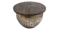 Table basse ORVIK 68cm en bois de manguier foncé