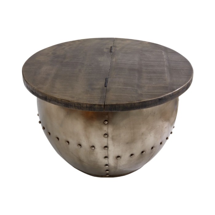 Table basse ORVIK 68cm en bois de manguier foncé