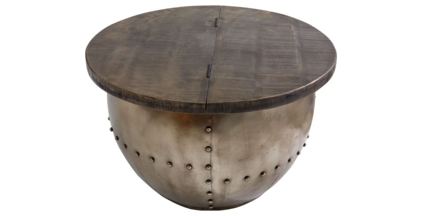 Table basse ORVIK 68cm en bois de manguier foncé