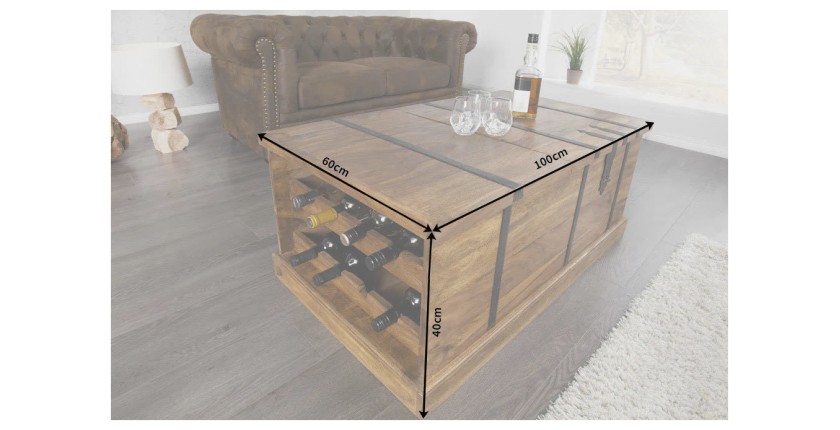 Table basse TRESORO 100cm dimensions