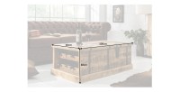 Table basse TRESORO 100cm en bois de manguier clair dimensions