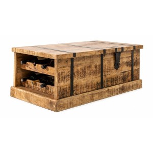 Table basse TRESORO 100cm en bois de manguier clair