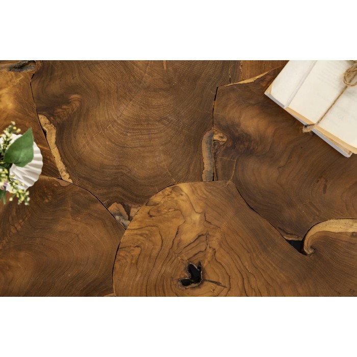 Tavolino rettangolare TEKORA 90 cm in legno di teak massiccio naturale