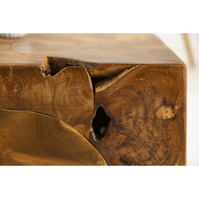 Tavolino rettangolare TEKORA 90 cm in legno di teak massiccio naturale