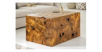Table basse TEKORA 90cm en bois de teck mise en situation