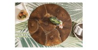 Table basse LOVARK 70cm en bois de Teck vue de haut