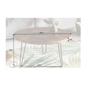 Table basse LOVARK 70cm en bois de Teck dimensions