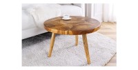 Table basse LOVARK 60cm en bois de Teck vue de face