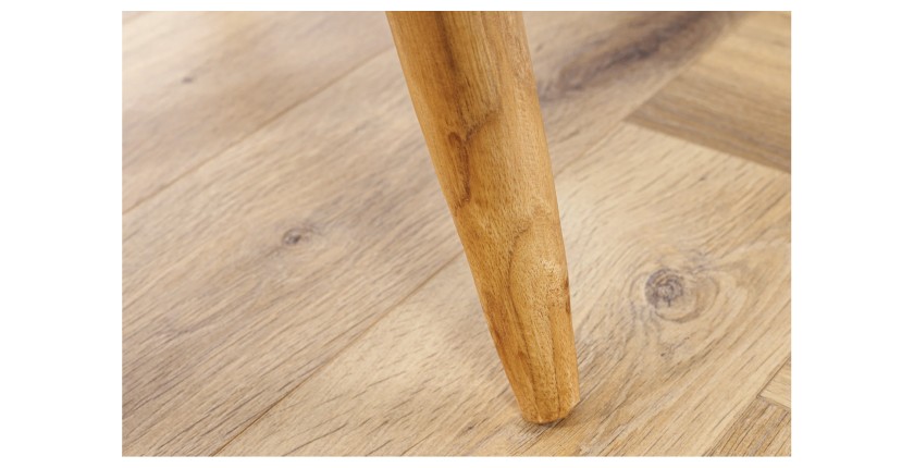 Zoom sur le pieds de la table basse LOVARK 60cm en bois de Teck