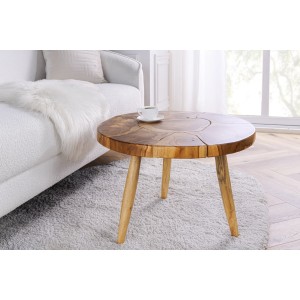 Table basse LOVARK 60cm en bois de Teck mise en situation