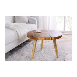 Table basse LOVARK 60cm en bois de Teck mise en situation