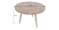Table basse LOVARK 60cm en bois de Teck dimensions