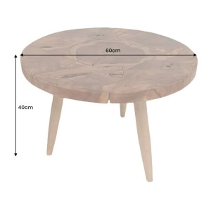 Table basse LOVARK 60cm en bois de Teck dimensions