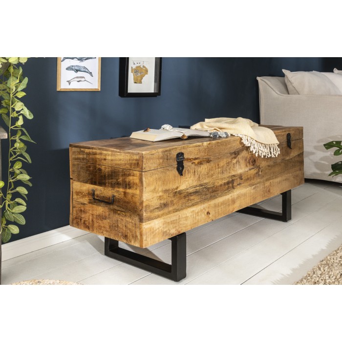 Table basse ou banc MERAX 115cm en bois de manguier mise en situation