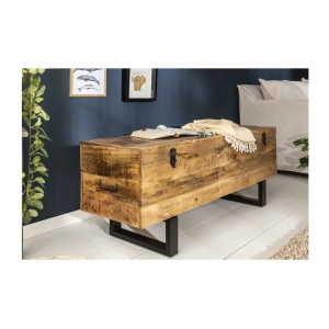 Table basse ou banc MERAX 115cm en bois de manguier mise en situation