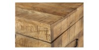 Zoom sur le coin de la table basse ou banc MERAX 115cm en bois de manguier