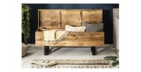 Table basse ou banc MERAX 115cm en bois de manguier ouvert