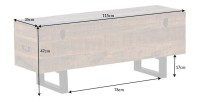 Table basse ou banc MERAX 115cm en bois de manguier dimensions