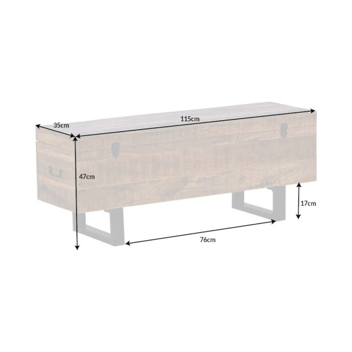 Table basse ou banc MERAX 115cm en bois de manguier dimensions
