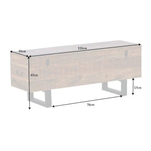 Table basse ou banc MERAX 115cm en bois de manguier dimensions