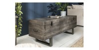 Table basse ou banc coffre MERAX 115cm grise mise en situation