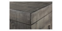 Zoom sur le coin de la table basse ou banc coffre MERAX 115cm grise
