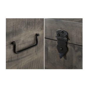 Zoom sur les détails de la table basse ou banc coffre MERAX 115cm grise