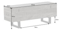 Table basse ou banc coffre MERAX 115cm grise dimensions