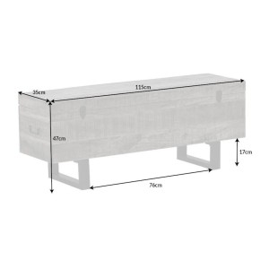 Table basse ou banc coffre MERAX 115cm grise dimensions
