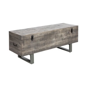 Table basse ou banc coffre MERAX 115cm grise