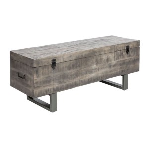 Table basse ou banc coffre MERAX 115cm grise