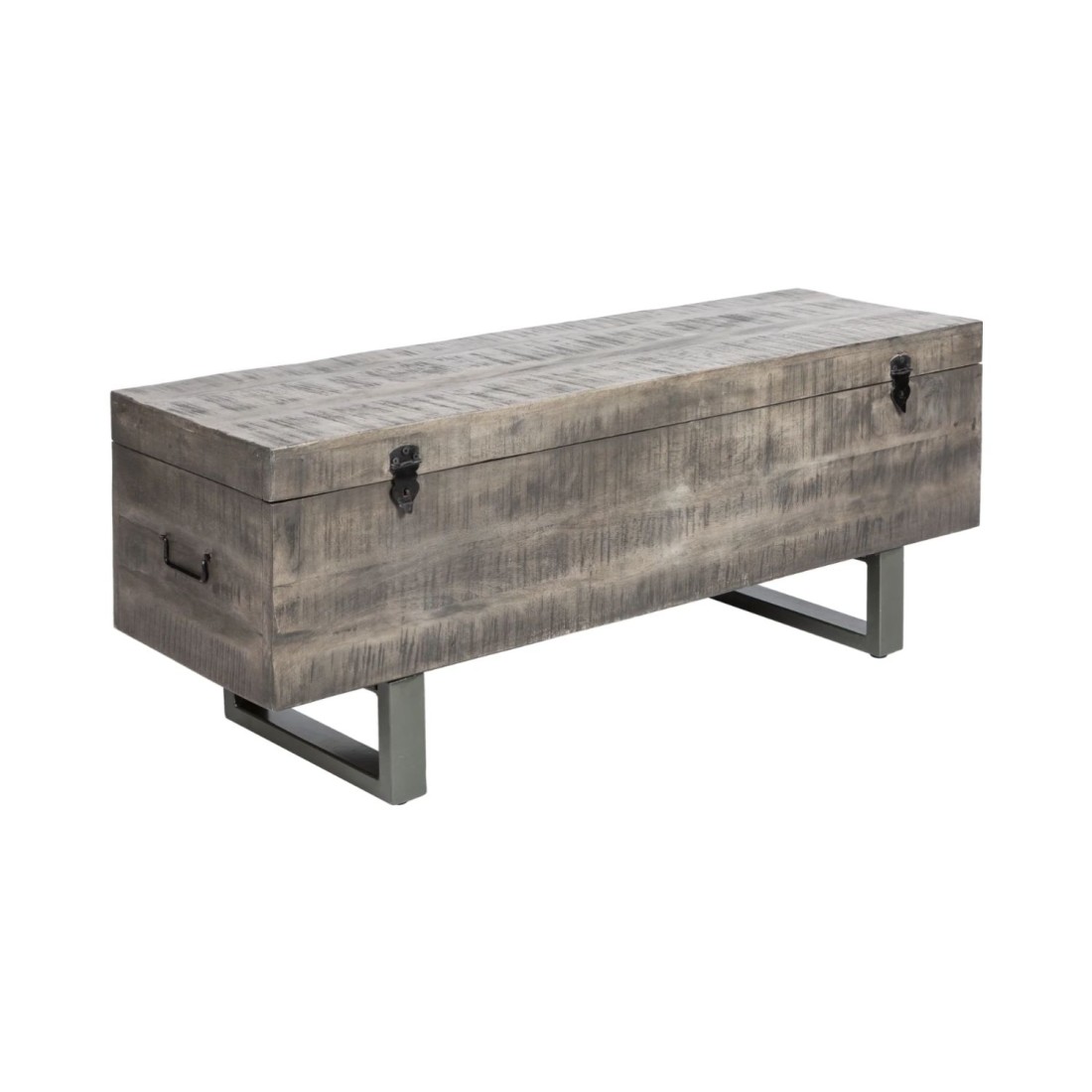 Table basse ou banc coffre MERAX 115cm grise