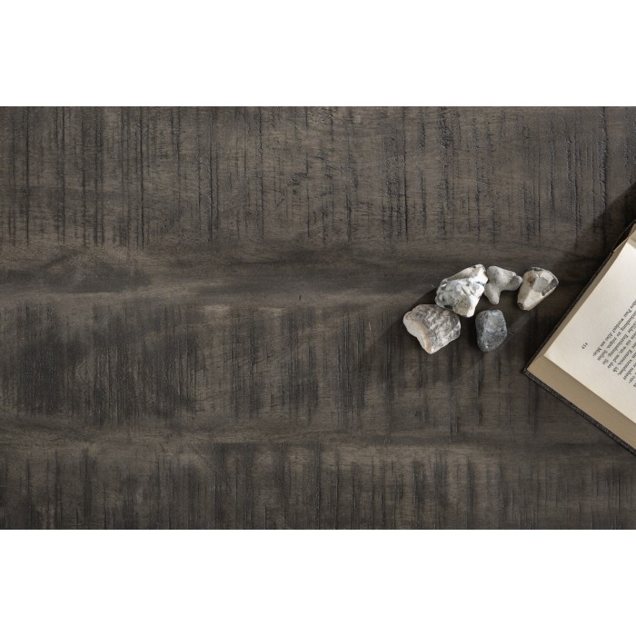 Tavolino basso o panca contenitore MERAX 115 cm grigio in legno massiccio e metallo stile industriale