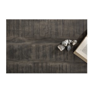 Zoom sur le plateau de la table basse ou banc coffre MERAX 115cm grise