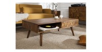 Table basse SCANI 100cm en bois de Sheesham mise en situation