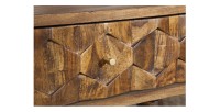 Zoom sur le tiroir de la table basse SCANI 100cm en bois de Sheesham