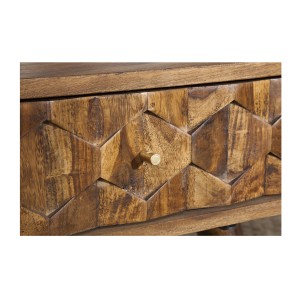 Zoom sur le tiroir de la table basse SCANI 100cm en bois de Sheesham