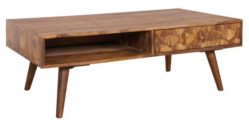 Table basse SCANI 100cm en bois de Sheesham